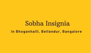 Sobha Insignia Bhoganhalli Bellandur Bangalore E brochure