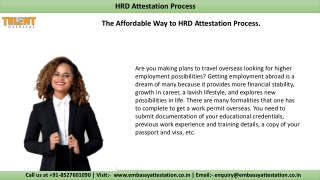 Affordable Solution for HRD Attestation Process.