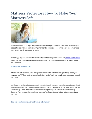 Mattress Protectors How To Make Your Mattress Safe