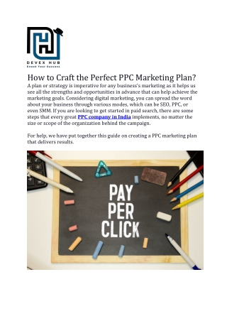 How to Craft the Perfect PPC Marketing Plan