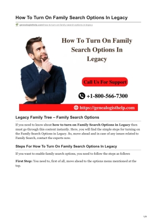 How To Turn On Family Search Options In Legacy | Step By Step Guide [2022]