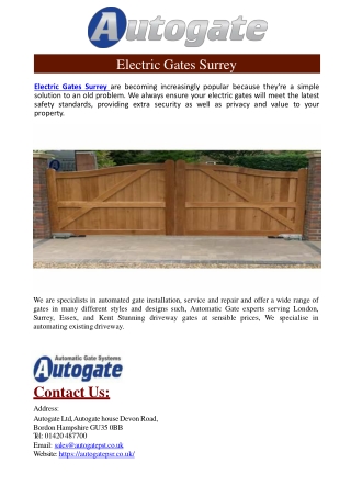 Electric Gates Surrey