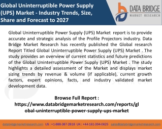 Uninterruptible Power Supply (UPS) Market grow at CAGR of 8.10%