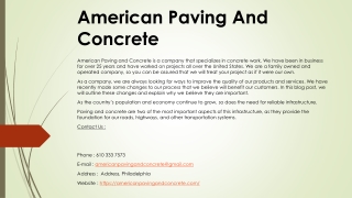 American Paving And Concrete