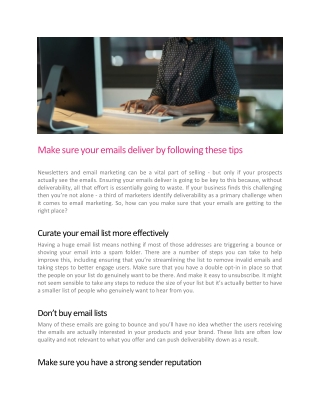 Make sure your emails deliver by following these tips - Iconic Digital