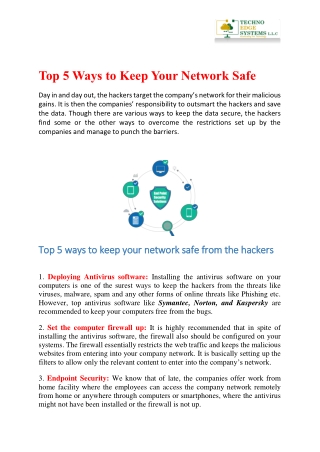 Top 5 Ways to Keep Your Network Safe | itamcsupport.ae