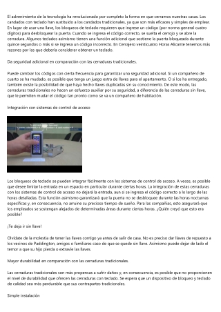 Beneficios de utilizar un cierre con teclado