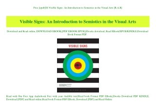 Free [epub]$$ Visible Signs An Introduction to Semiotics in the Visual Arts [R.A.R]