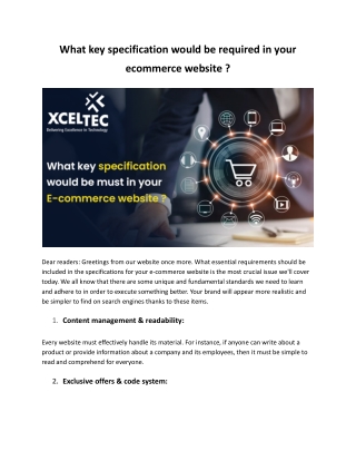 What key specification would be required in your ecommerce website