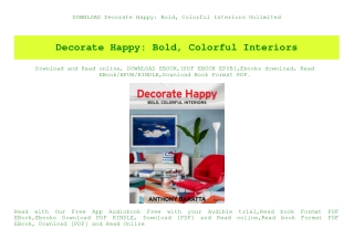 DOWNLOAD Decorate Happy Bold  Colorful Interiors Unlimited