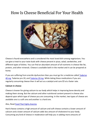 How is cheese beneficial for your health