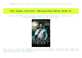 DOWNLOAD The Alpha Contract (Mismatched Mates Book 8) download ebook PDF EPUB