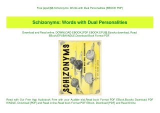 Free [epub]$$ Schizonyms Words with Dual Personalities [EBOOK PDF]