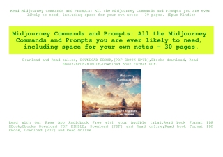 Read Midjourney Commands and Prompts All the Midjourney Commands and Prompts you are ever likely to need  including spac