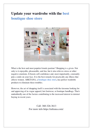 Update your wardrobe with the best boutique shoe store