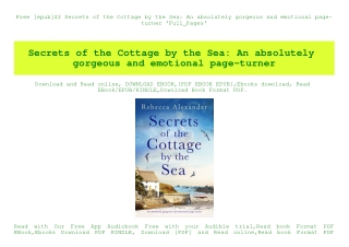 Free [epub]$$ Secrets of the Cottage by the Sea An absolutely gorgeous and emotional page-turner 'Full_Pages'