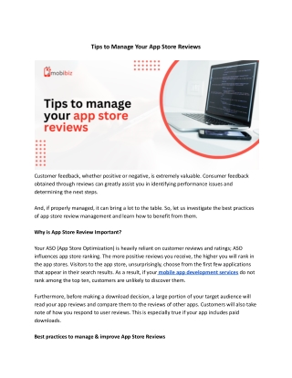 Tips to manage your app store reviews