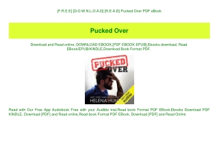 [F.R.E.E] [D.O.W.N.L.O.A.D] [R.E.A.D] Pucked Over PDF eBook