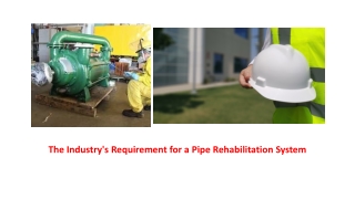 The industry's requirement for a pipe rehabilitation system