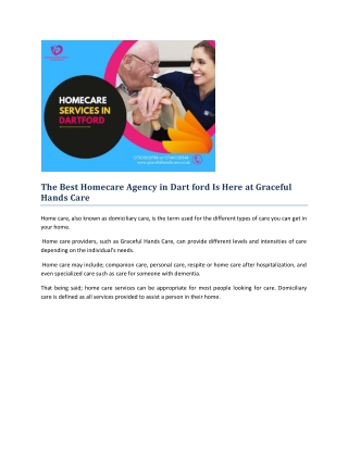 The Best Homecare Agency in Dartford Is Here At Graceful Hands Care pdf