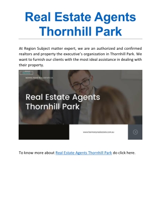 Real Estate Agents Thornhill Park