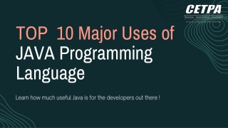 Top 10 Major Uses Of Java Programming Languages