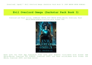 [Download] [epub]^^ Evil Overlord Omega (Darkstar Pack Book 3) {PDF EBOOK EPUB KINDLE}