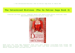 ^DOWNLOAD-PDF) The Determined Mistress (The De Petras Saga Book 4) eBook PDF