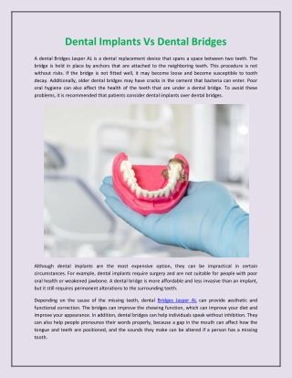 Dental Implants Vs Dental Bridges