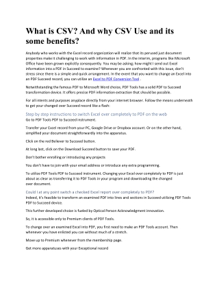 What is CSV