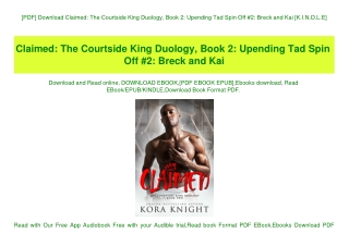 [PDF] Download Claimed The Courtside King Duology  Book 2 Upending Tad Spin Off #2 Breck and Kai [K.I.N.D.L.E]