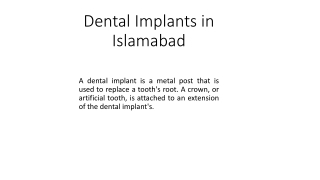 Dental Implants in Islamabad