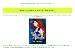 [DOWNLOAD^^][PDF] Dearly Departed (Love Me Dead Book 3) (READ PDF EBOOK)