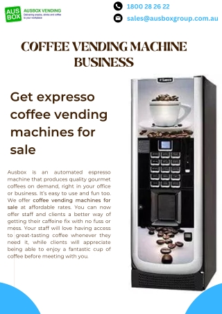 Get expresso coffee vending machines for sale