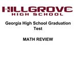 Georgia High School Graduation Test MATH REVIEW