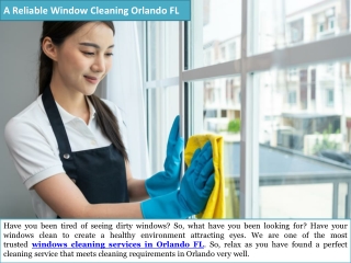 A Reliable Window Cleaning Orlando FL