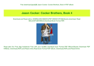 Free download [epub]$$ Jason Cocker Cocker Brothers  Book 4 PDF eBook