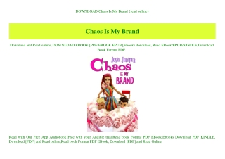 DOWNLOAD Chaos Is My Brand {read online}