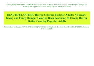 ((Read_[PDF])) BEAUTIFUL GOTHIC Horror Coloring Book for Adults A Freaky  Kooky and Funny Bumper Coloring Book Featuring