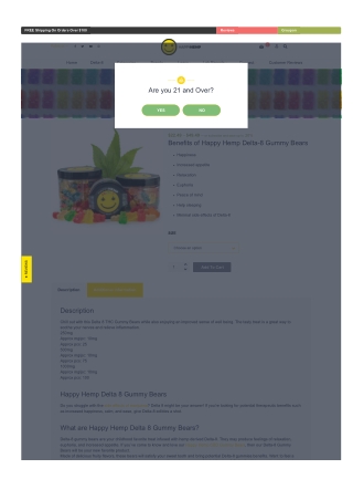 Benefits of Happy Hemp Delta-8 Gummy Bears.