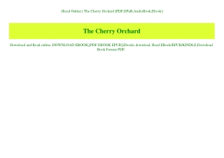 {Read Online} The Cherry Orchard [PDF EPuB AudioBook Ebook]