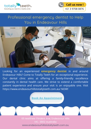 Professional emergency dentist to Help You in Endeavour Hills