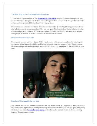 The Best Way to Use Niacinamide On Your Face