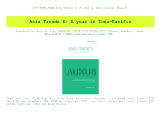 PDF READ FREE Asia Trends 8 A year in Indo-Pacific [R.A.R]