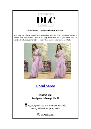 Floral Saree | Designerlehengacholi.com