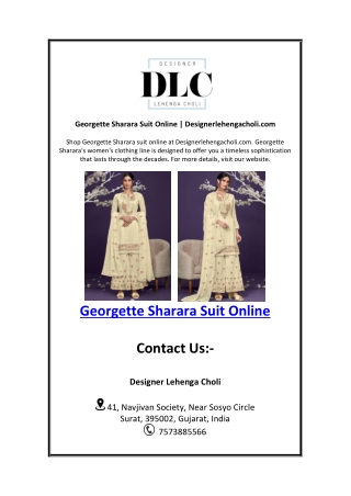 Georgette Sharara Suit Online | Designerlehengacholi.com