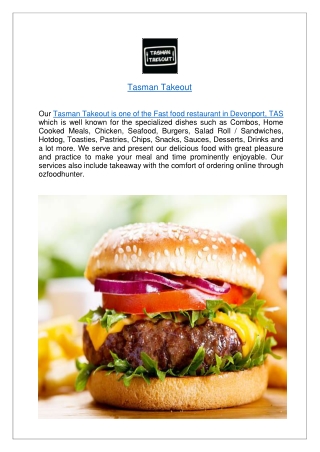 Upto 10% Offer at Tasman Takeout Devonport - Order Now!!