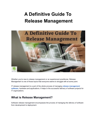 A Definitive Guide To Release Management