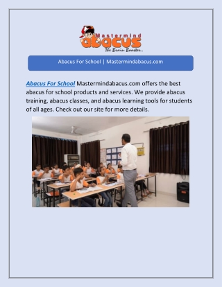Abacus For School | Mastermindabacus.com