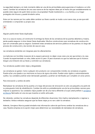 Razones por las que cambiar el cierre al mudarte a una nueva casa